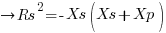 right Rs^2 = -Xs(Xs + Xp)