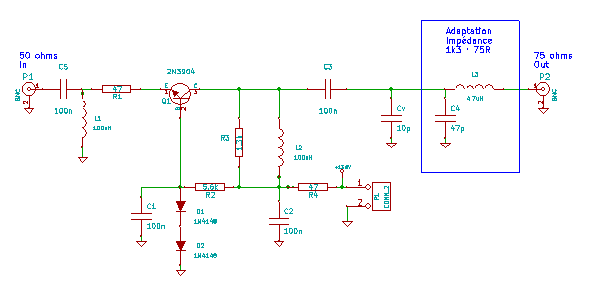 Figure 2: schéma de l'amplificateur post-mélangeur
