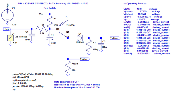 Figure 5: Bloc Key Switch - Simulation LTspice en régime continu